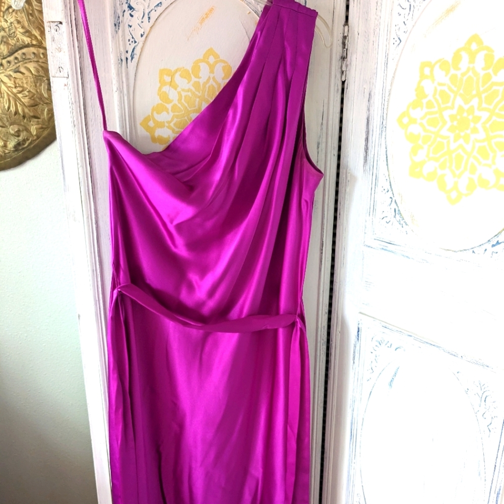 Silk one armed dress